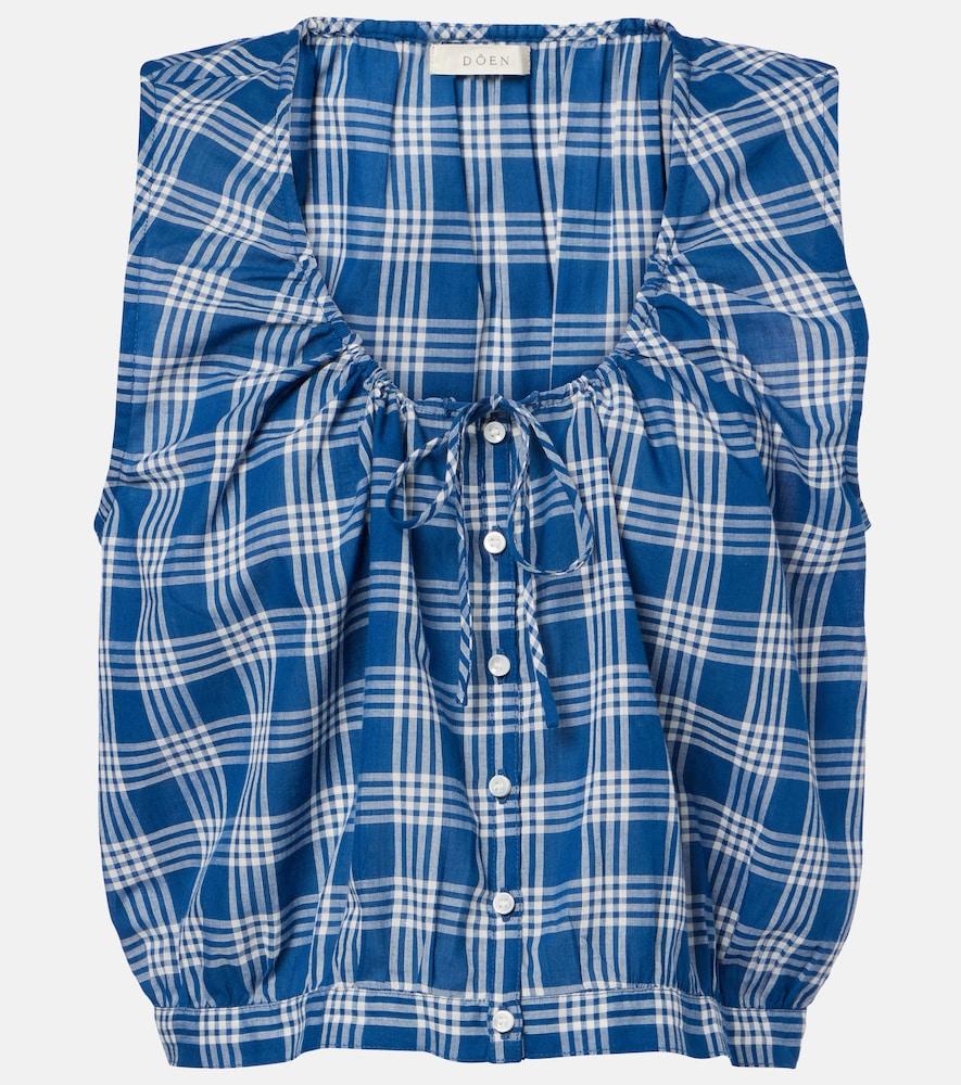 dôen theo checked cotton top