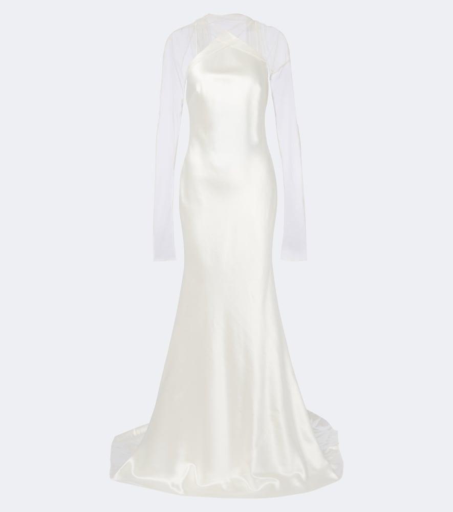 danielle frankel bridal mari caped wool and silk gown