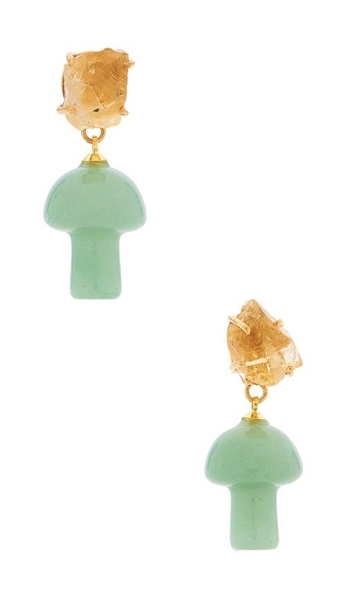 dannijo esther earrings in green.