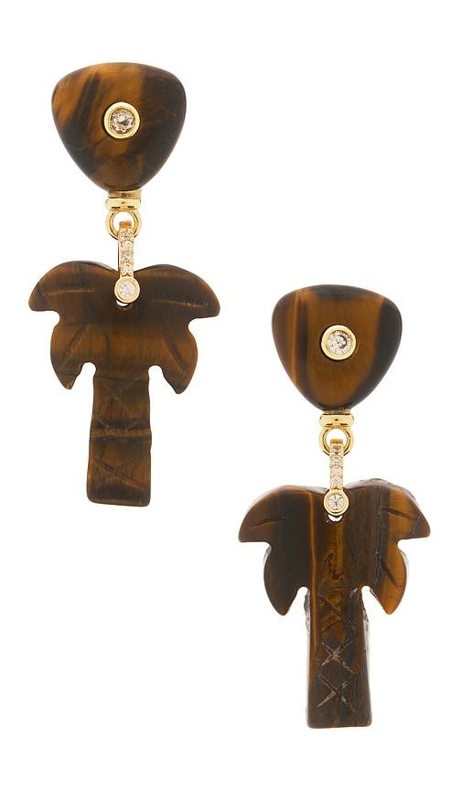 dannijo jettie earrings in brown.