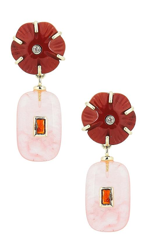 dannijo louis earring in pink.