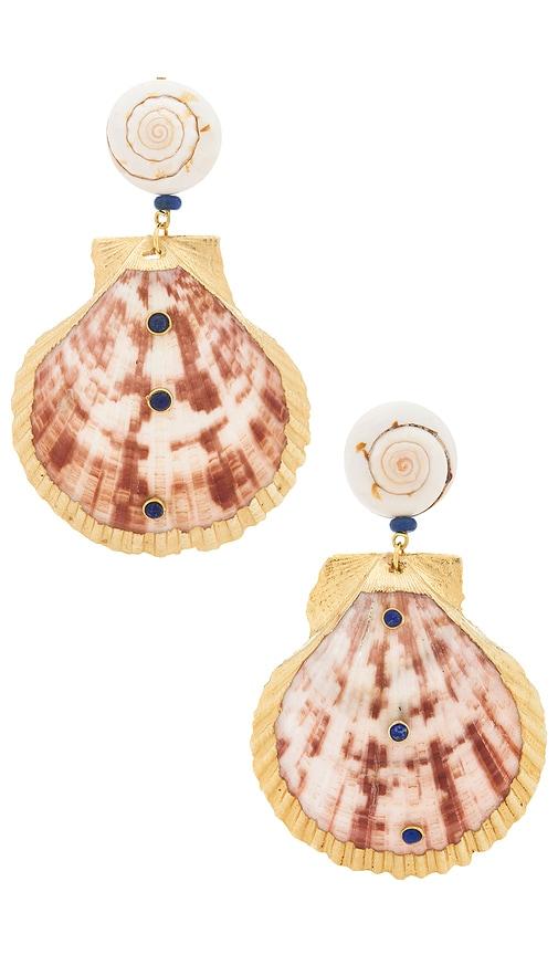 dannijo selene drop earrings in cream.