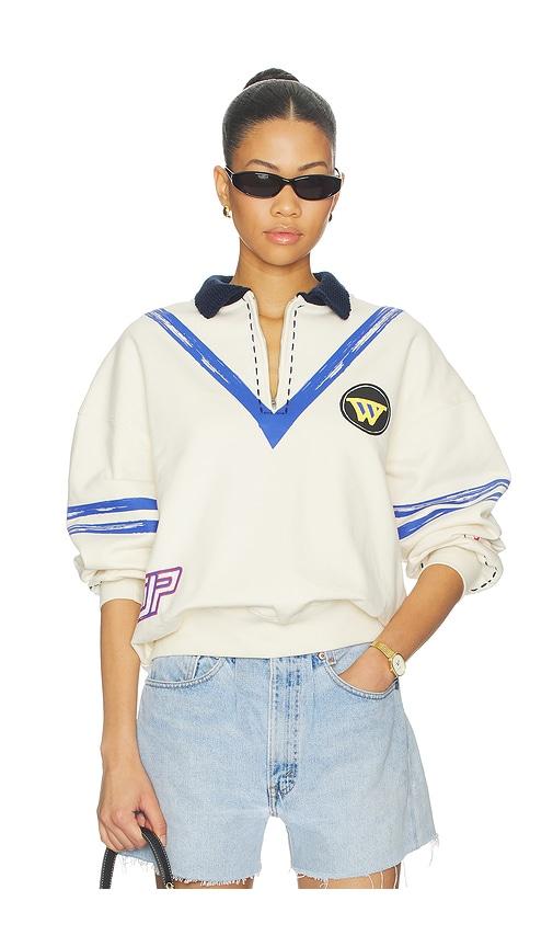 dannijopro the letterman pullover in cream. - size l (also in m, s, xs)