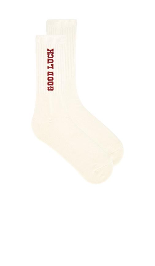 darlin good luck sock in white.