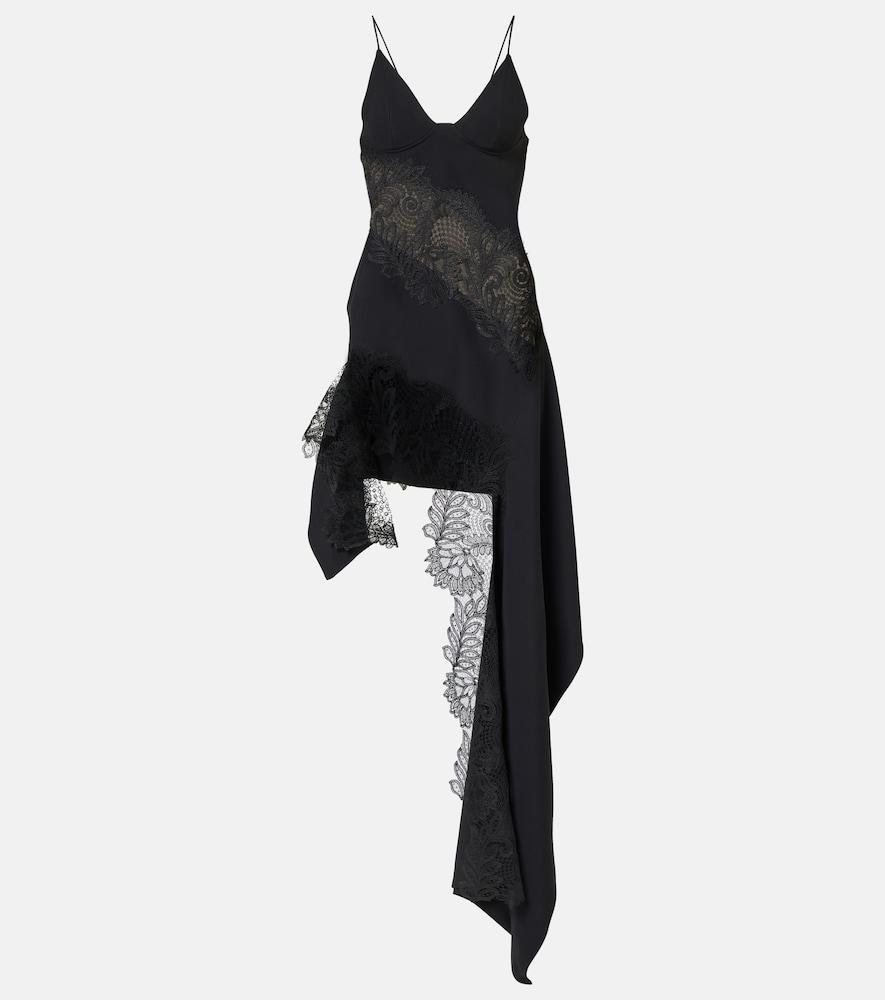 david koma asymmetric lace-trimmed minidress