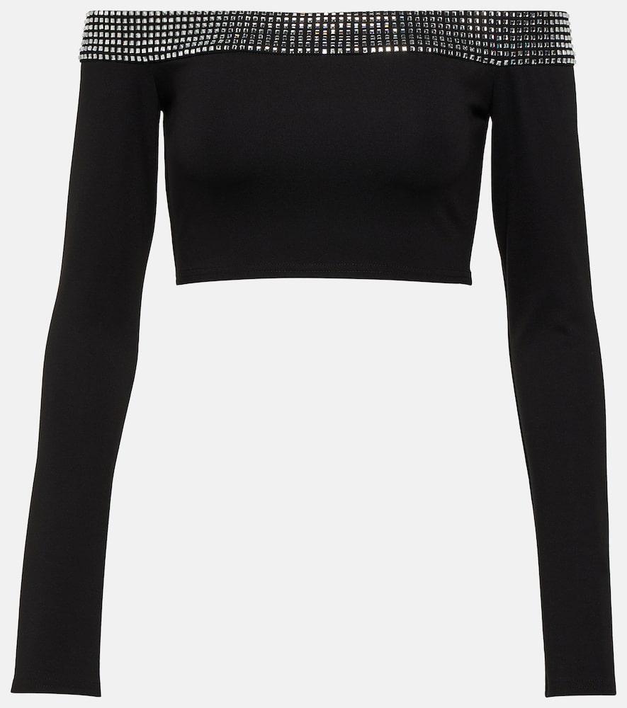 david koma crystal-embellished crop top