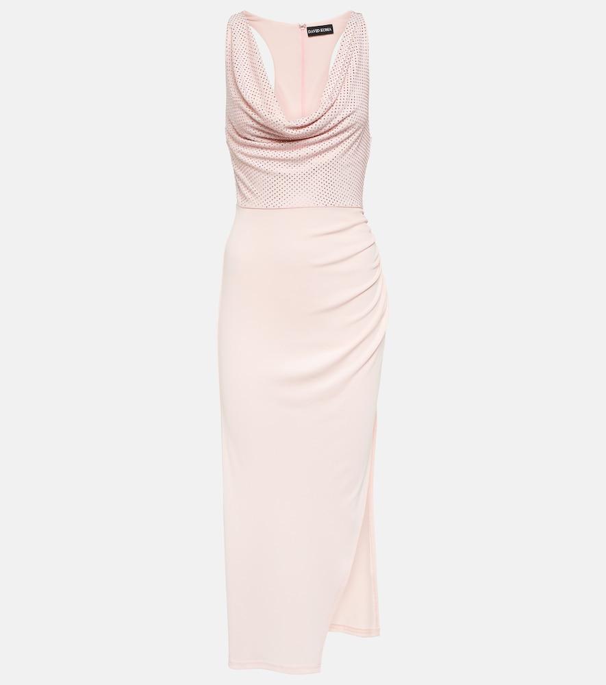 david koma crystal-embellished midi dress