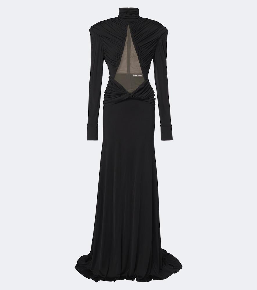 david koma cutout ruched jersey gown