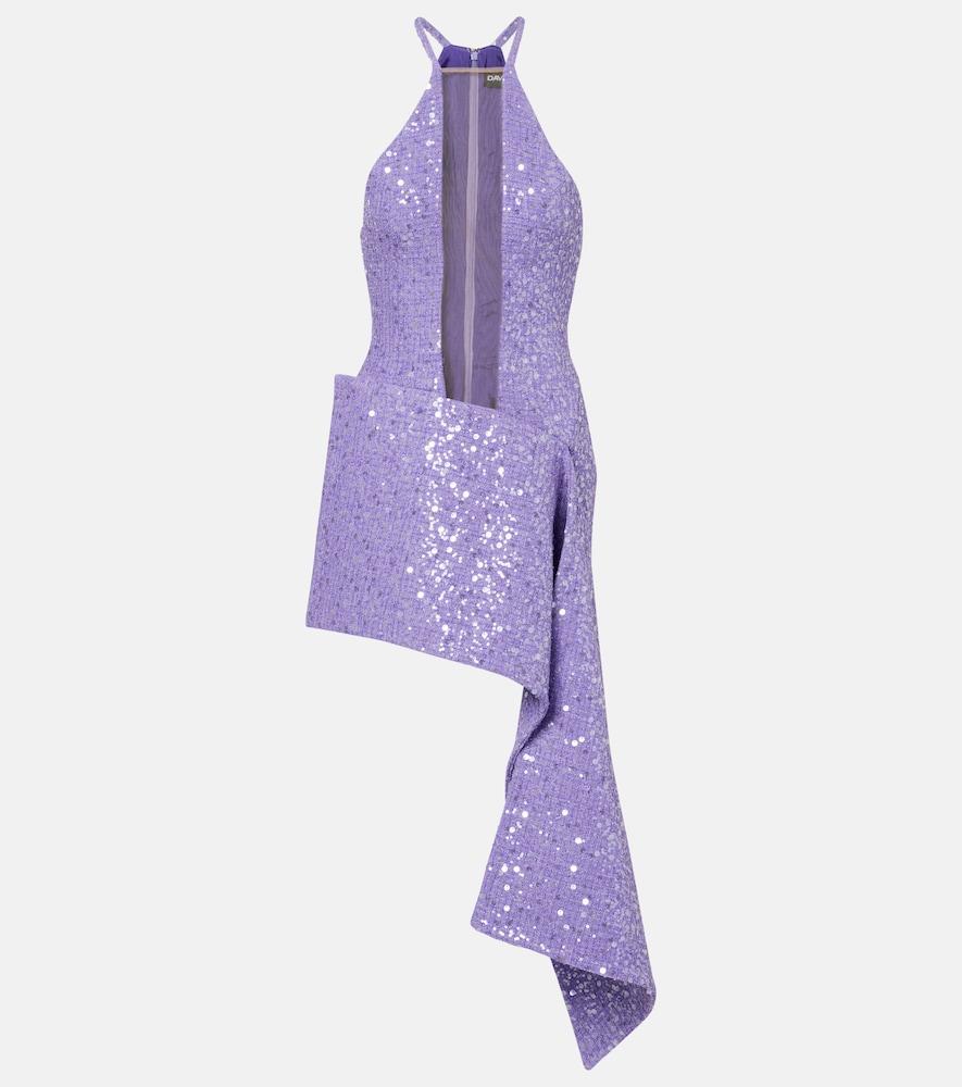 david koma draped sequined minidress