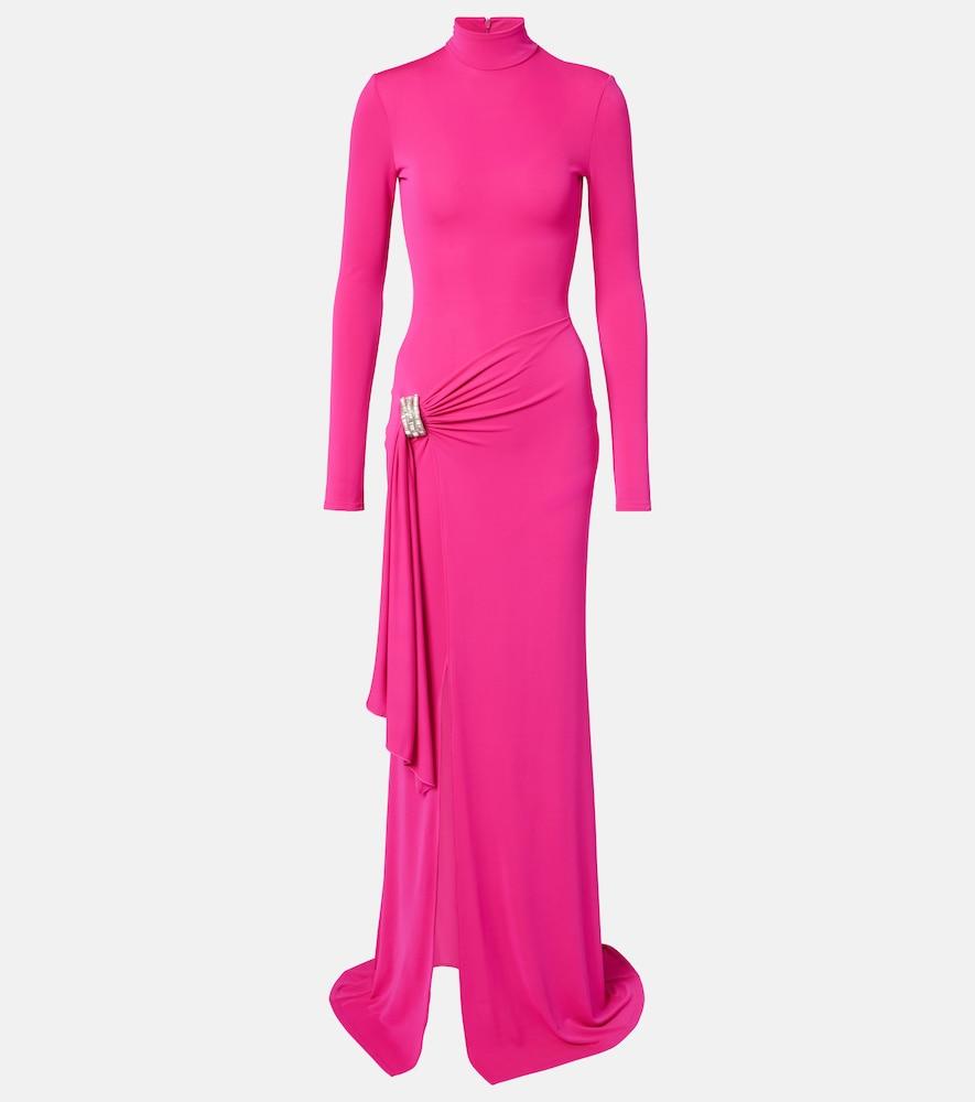 david koma embellished draped gown