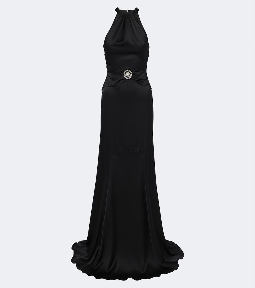 david koma embellished halterneck satin gown
