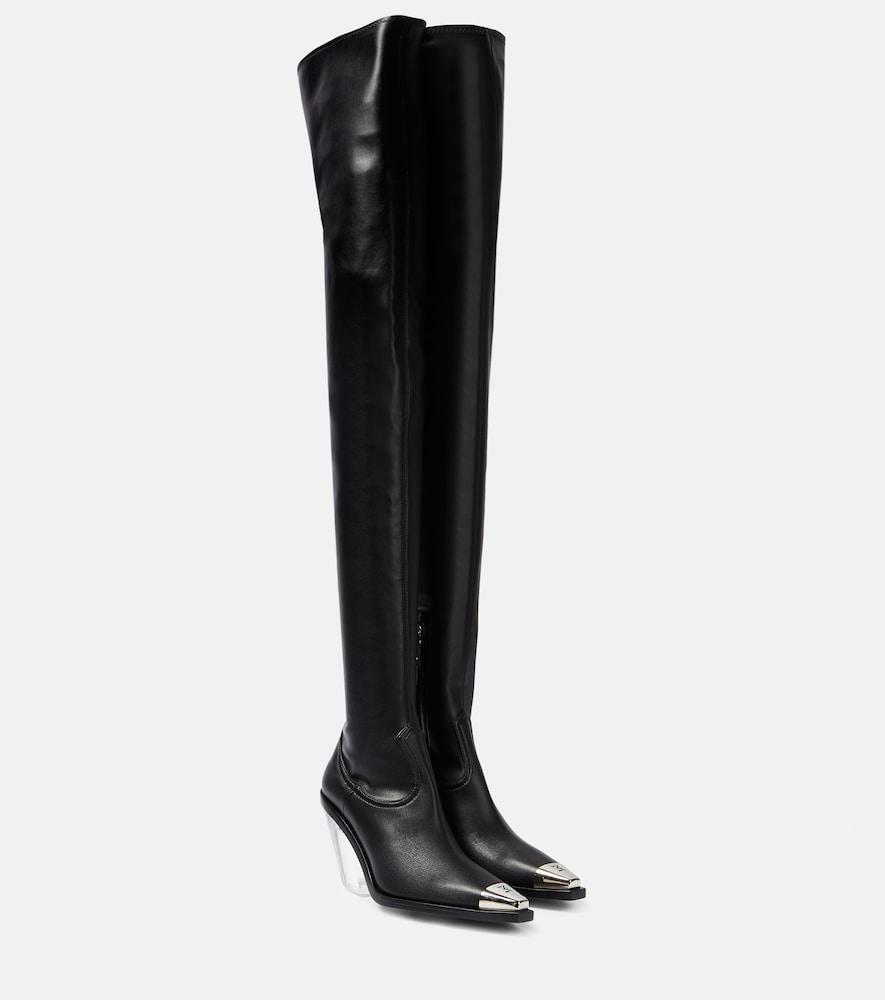 david koma logo over-the-knee boots