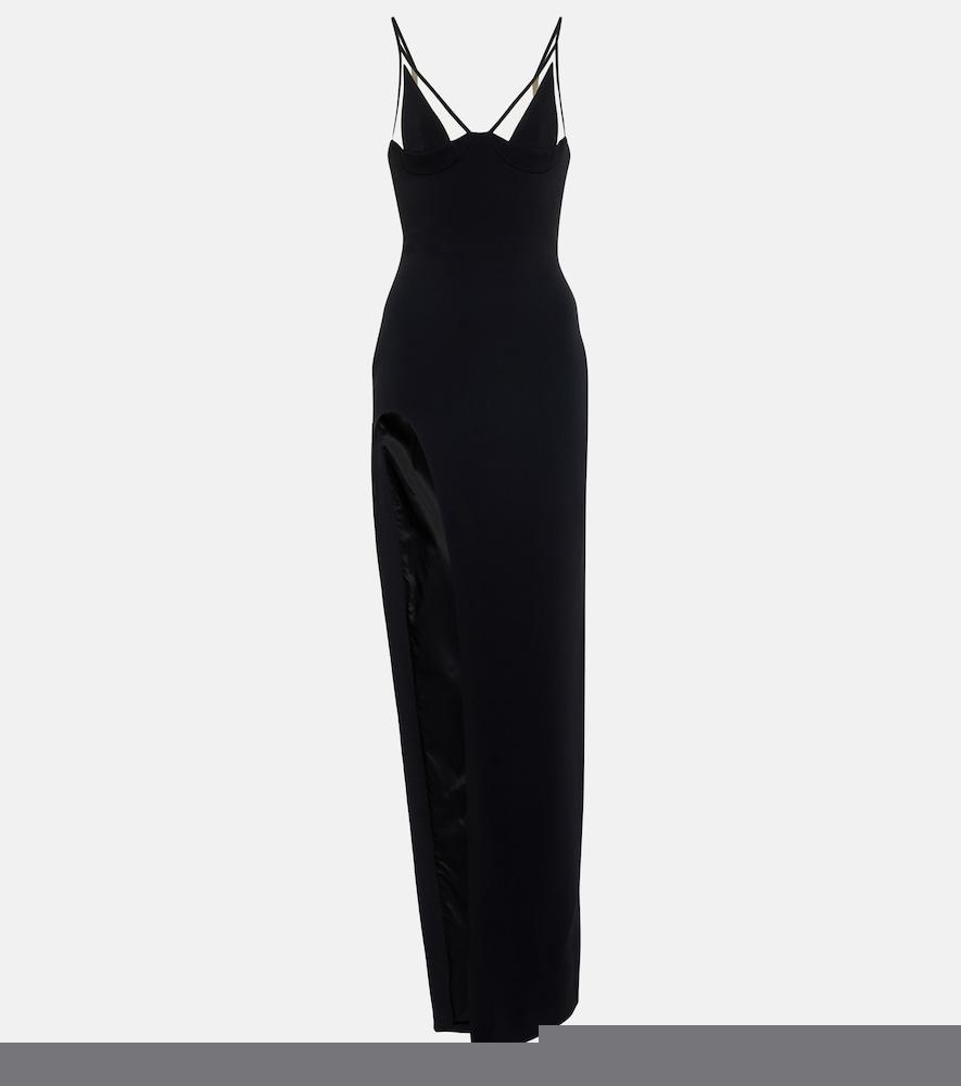david koma mesh-paneled gown