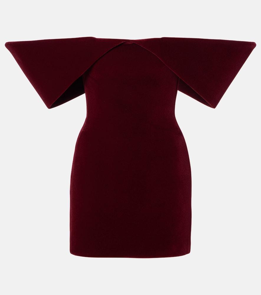 david koma off-shoulder velvet minidress