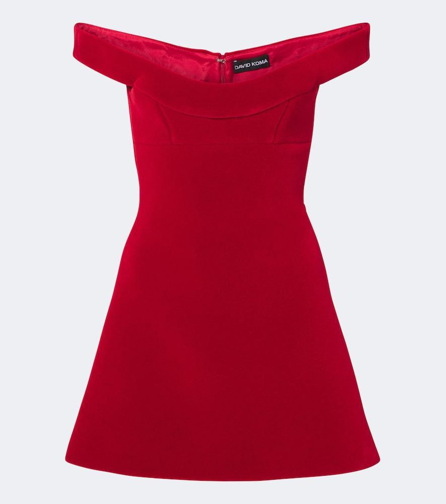 david koma off-shoulder velvet minidress