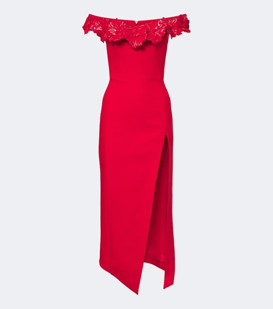 david koma off-shoulder wool-blend bustier dress