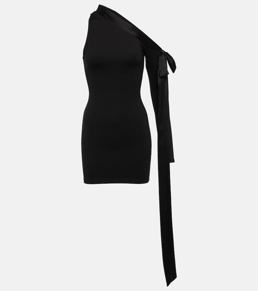 david koma one-shoulder satin minidress