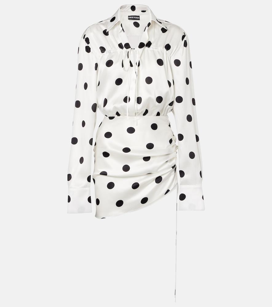 david koma polka-dot silk satin minidress
