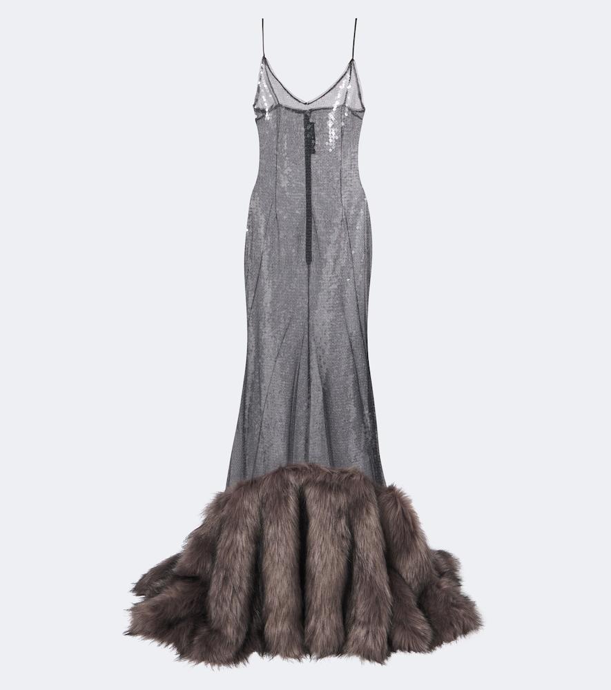 david koma sequined gown