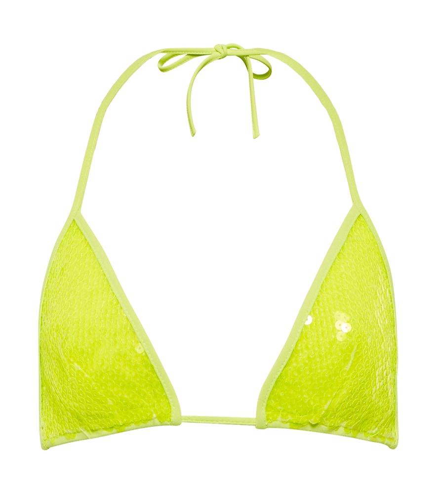 david koma sequined triangle bikini top