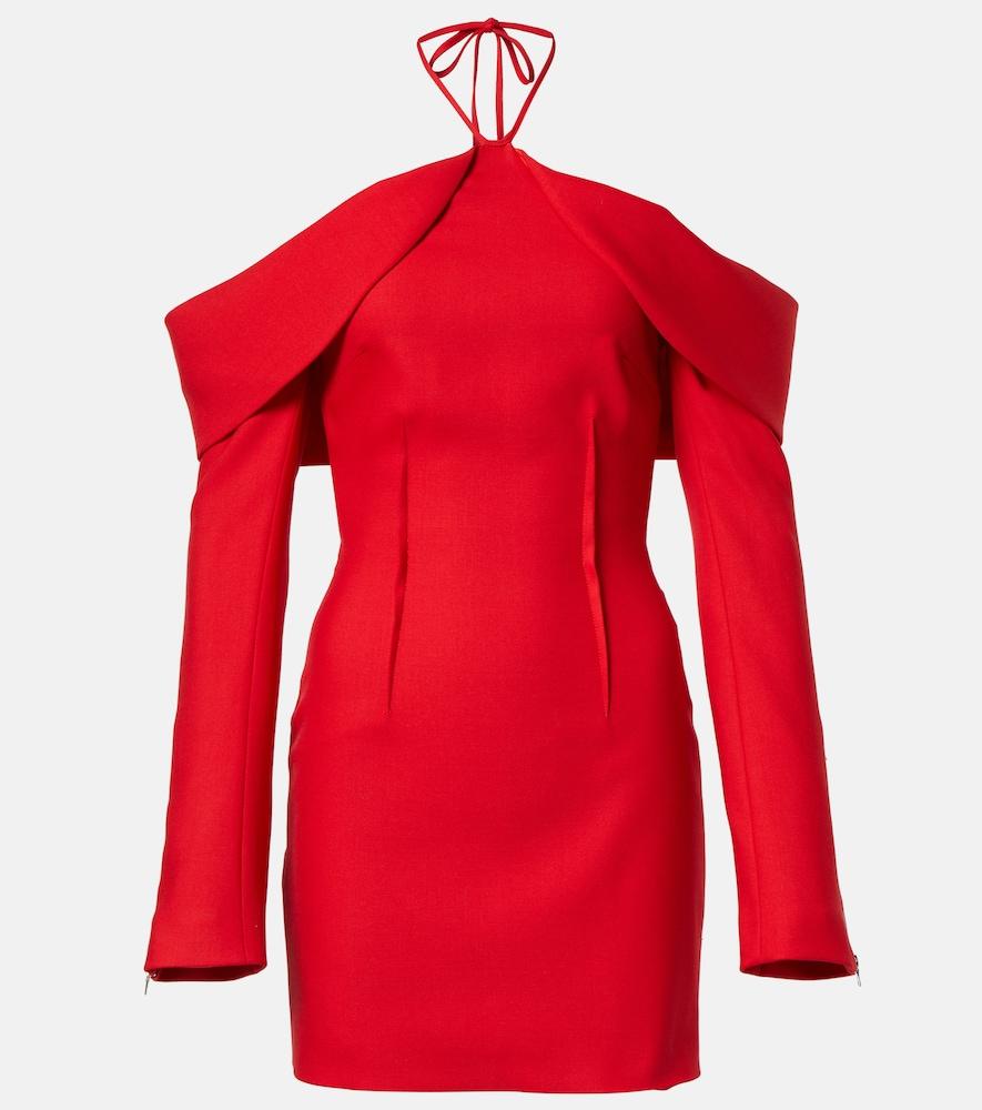 david koma wool-blend minidress