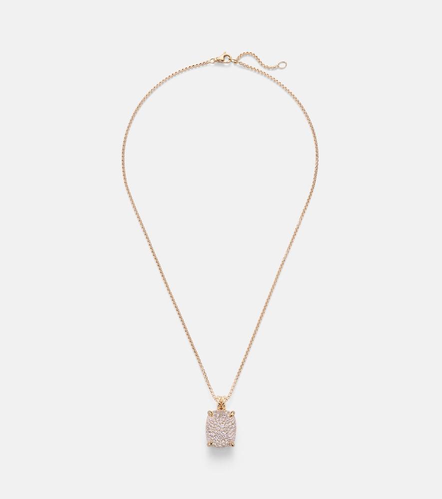 david yurman châtelaine 18kt gold pendant necklace with diamonds