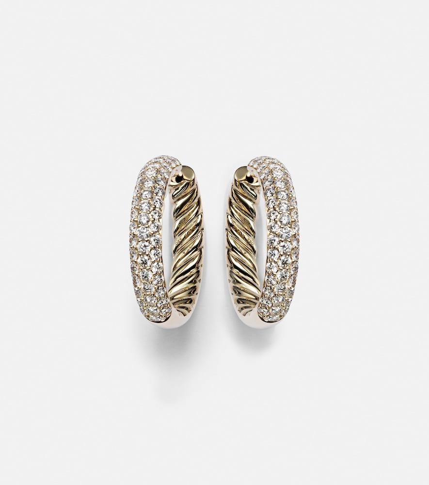 david yurman dy mercer 18kt gold hoop earrings with diamonds