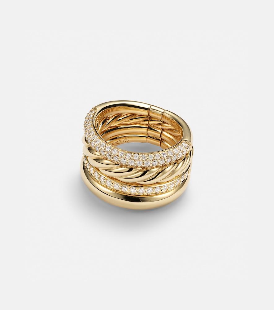 david yurman dy mercer 18kt gold ring with diamonds