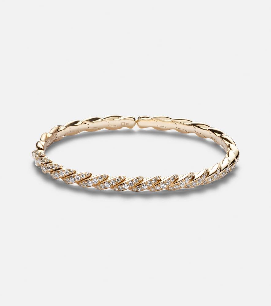 david yurman sculpted cable flex 18kt gold bracelet with diamonds