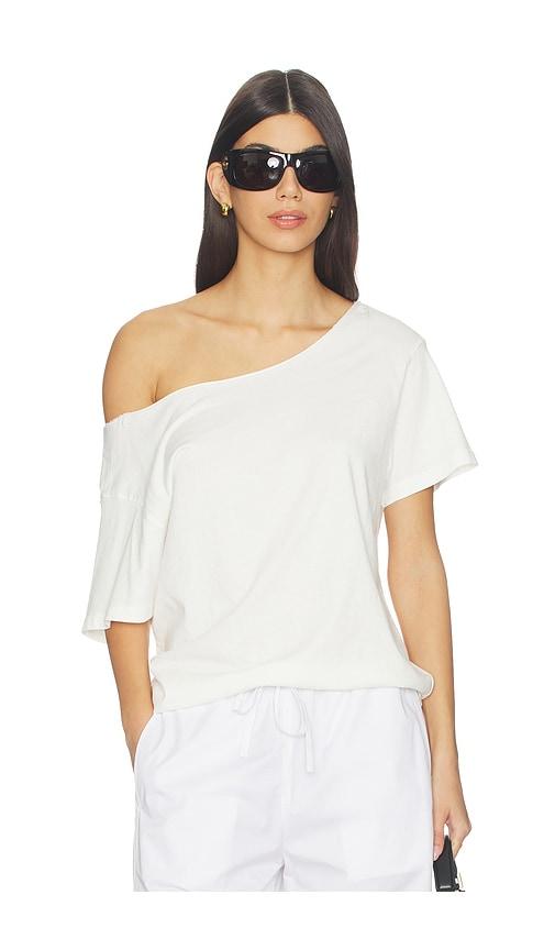 daydreamer solid off the shoulder tee in white. - size l (also in xs, s, m, xl)
