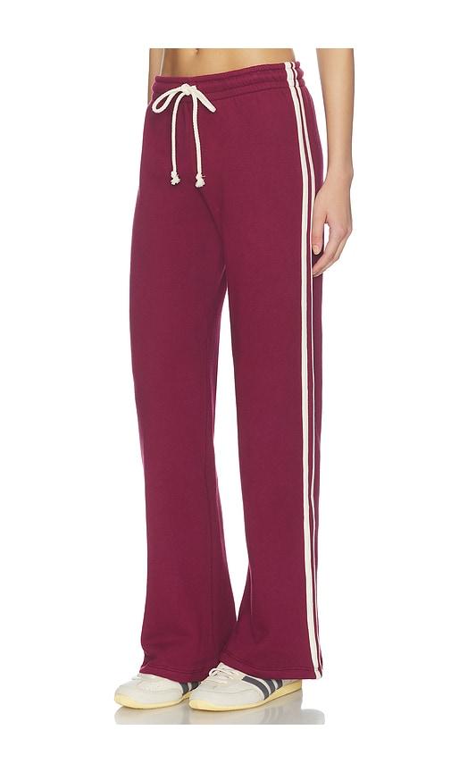 daydreamer solid track pant in burgundy. - size s (also in xs)