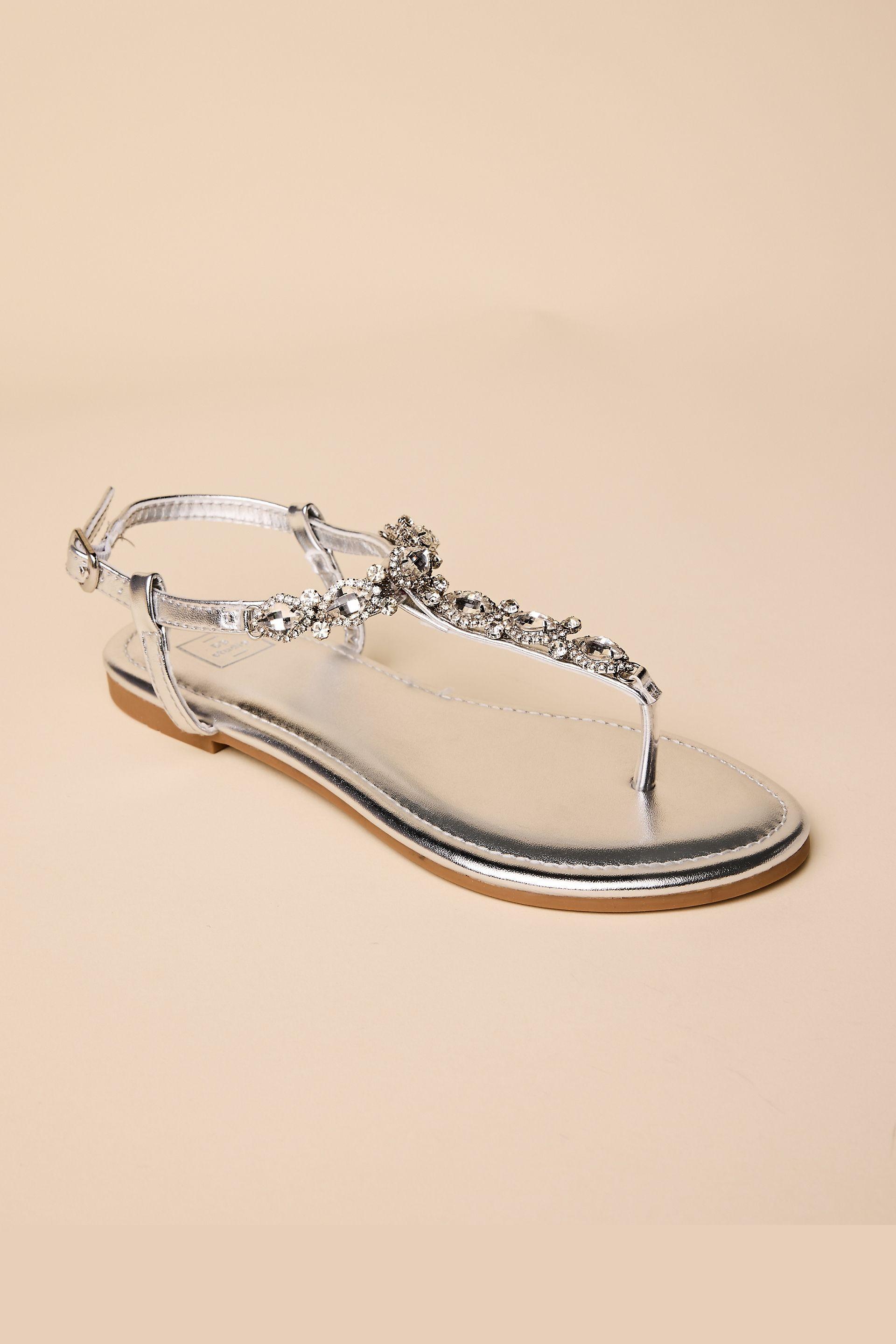 db studio sequin beaded slingback heel sandals in silver size: 11 david's bridal