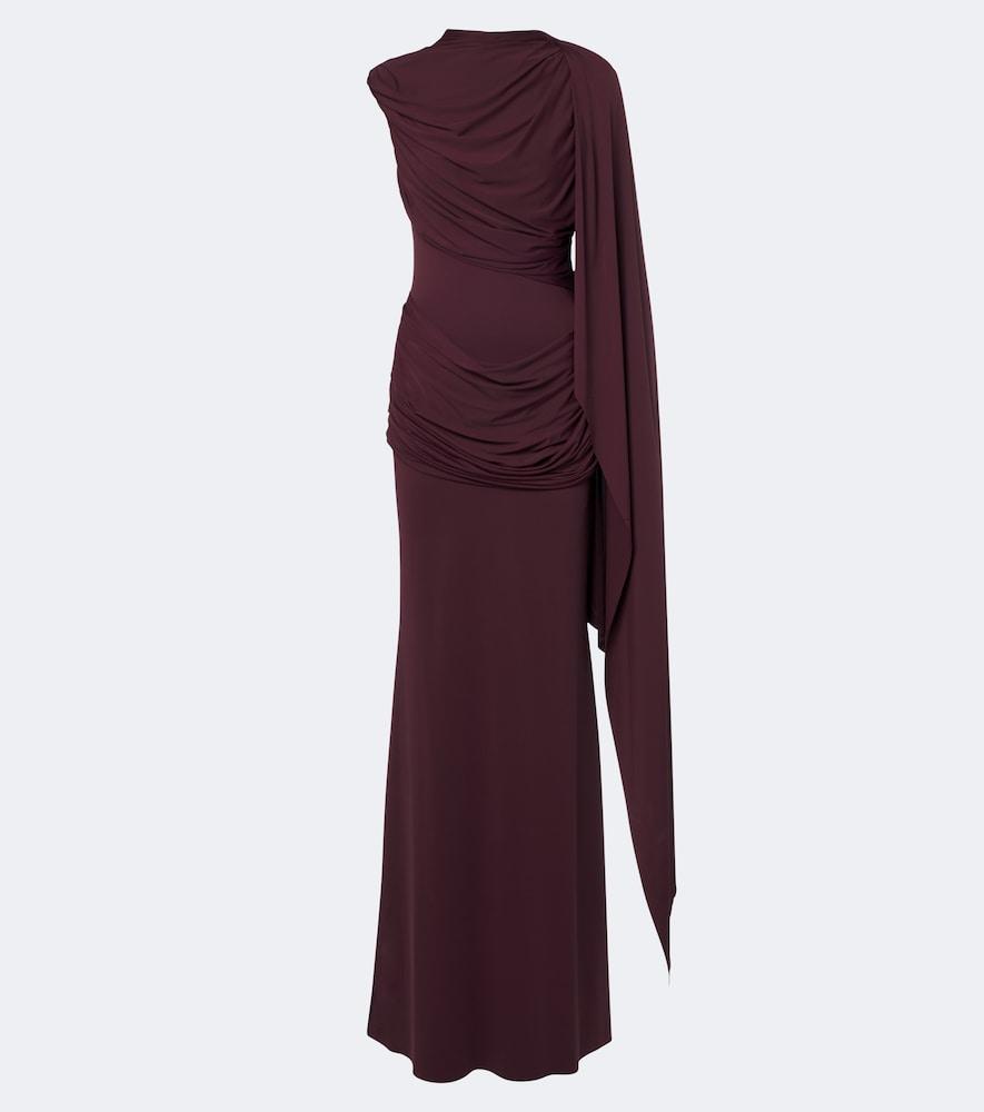 de la vali draped jersey gown