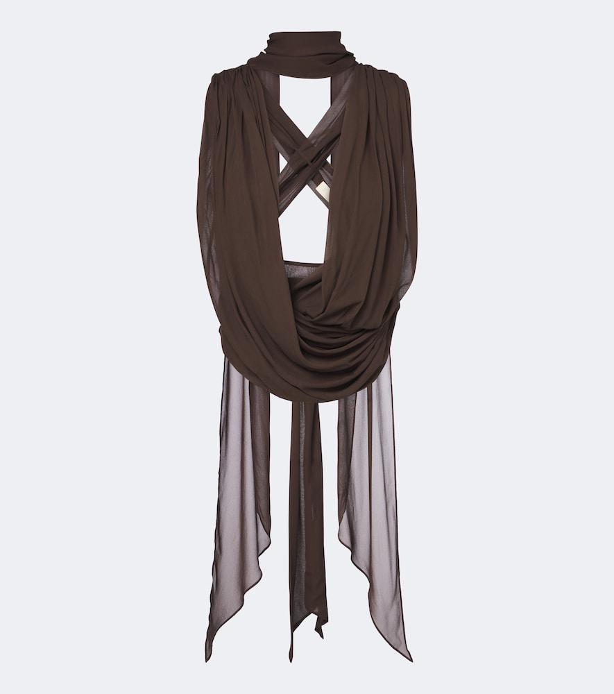 de la vali isolde draped goergette top