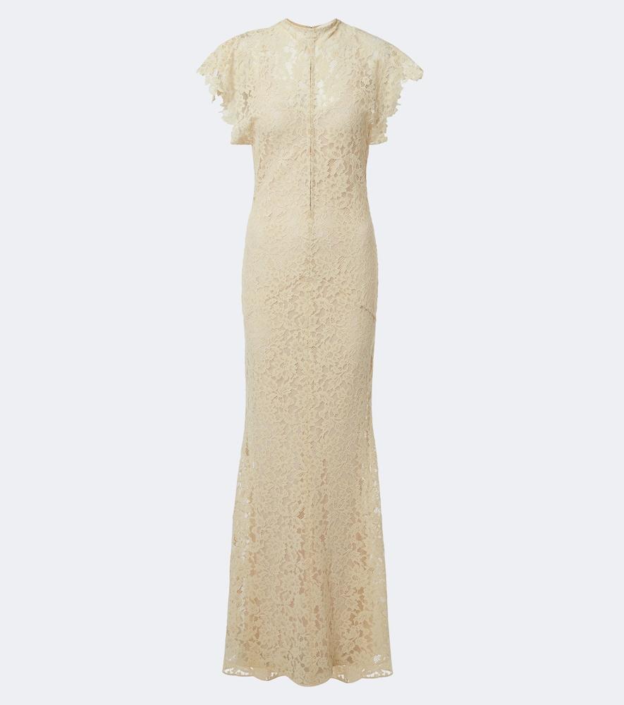 de la vali laia cutout cotton-blend lace maxi dress