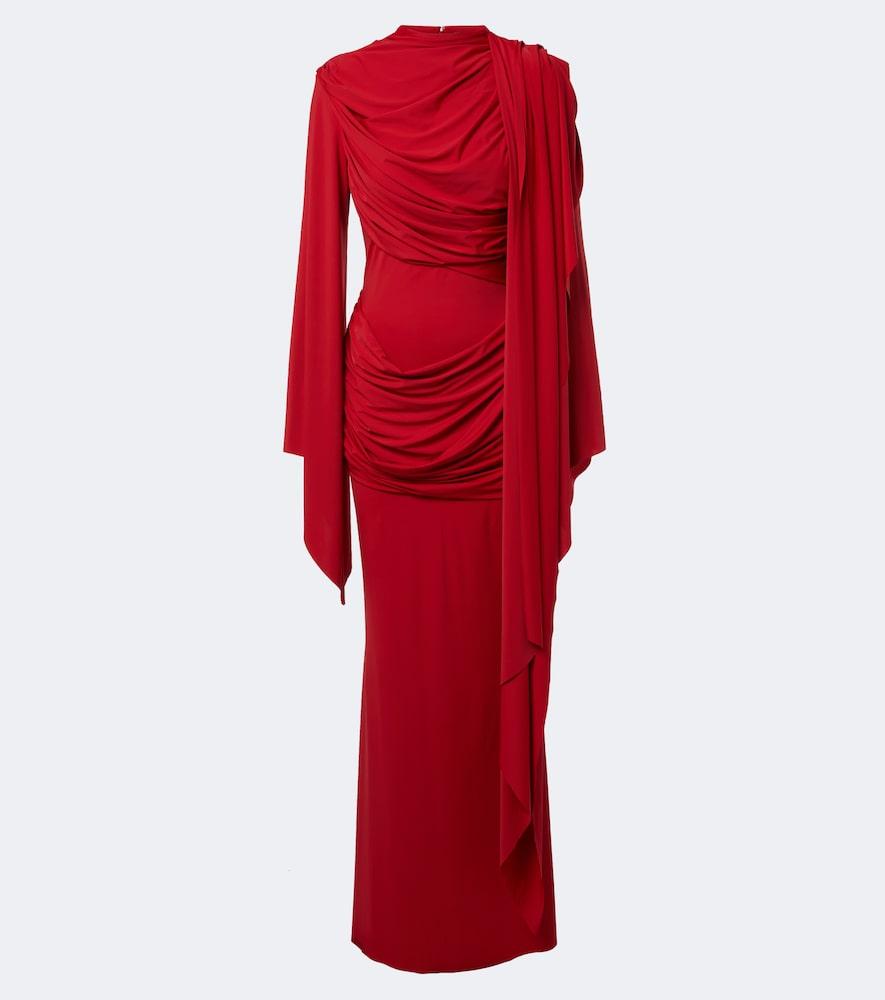 de la vali perisa draped jersey maxi dress