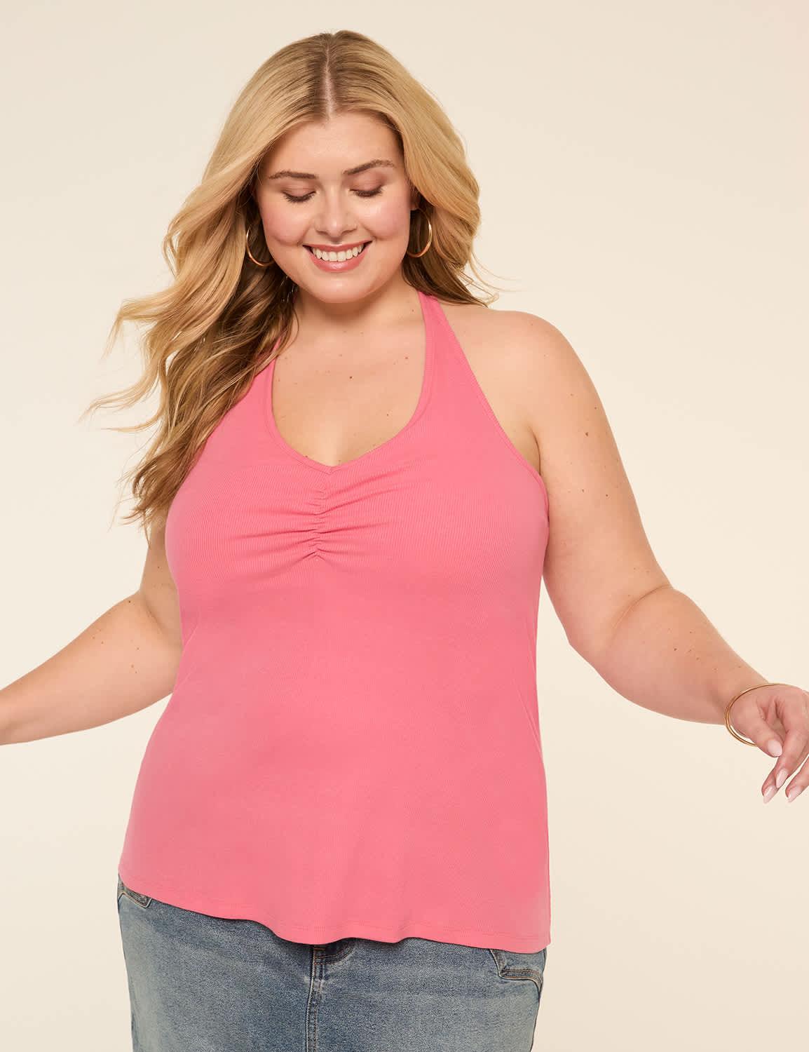 deep v-neck halter top