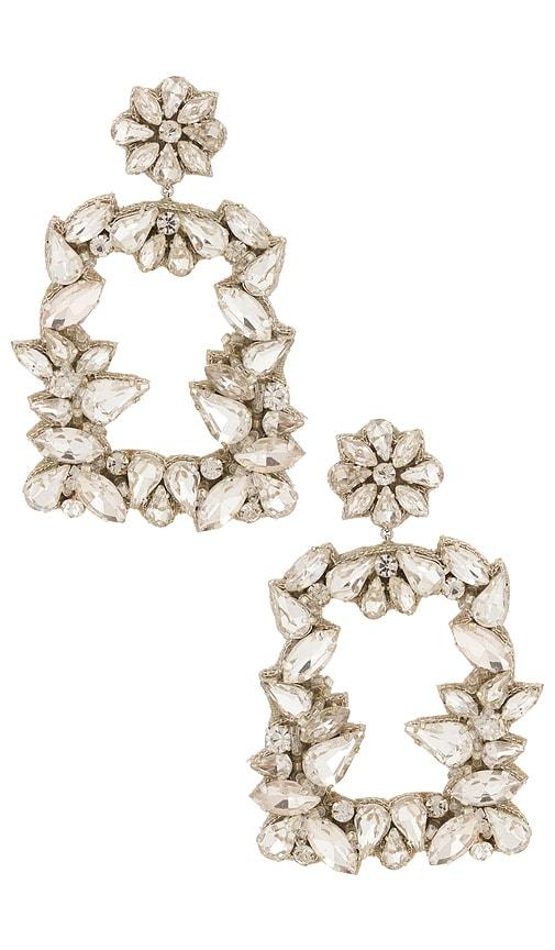 deepa gurnani anushka earrings in metallic silver.