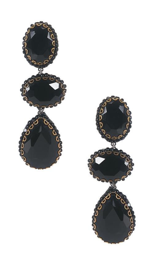 deepa gurnani hadlee earrings in black.