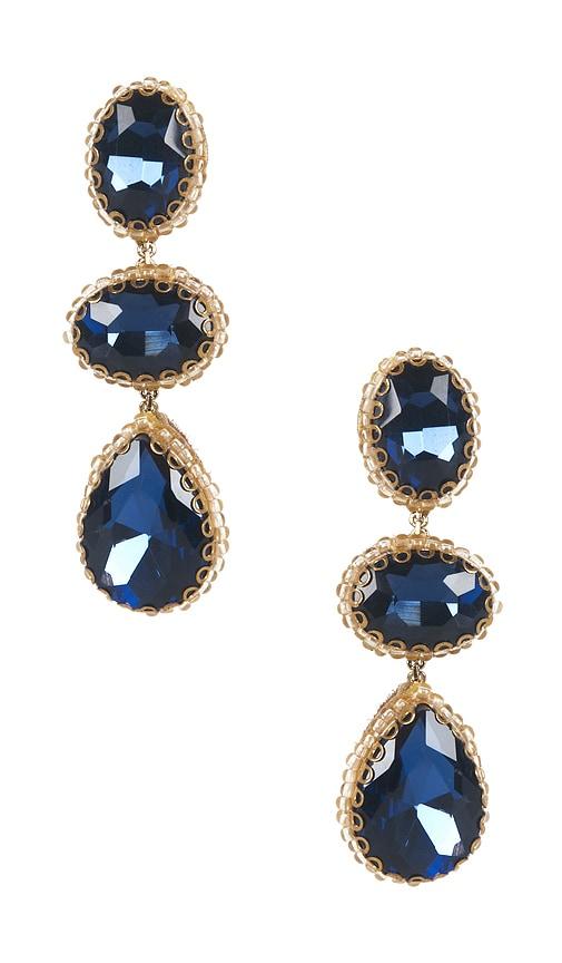 deepa gurnani hadlee earrings in blue.