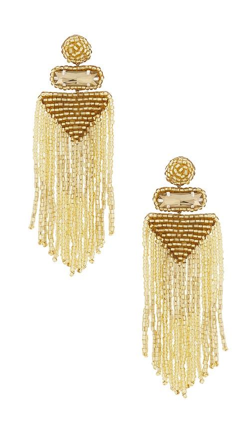 deepa gurnani jody earrings in metallic gold.