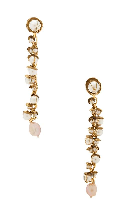 deepa gurnani nani earrings in metallic gold.