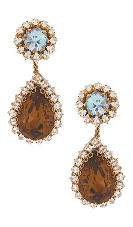 deepa gurnani rekhi earring in brown.