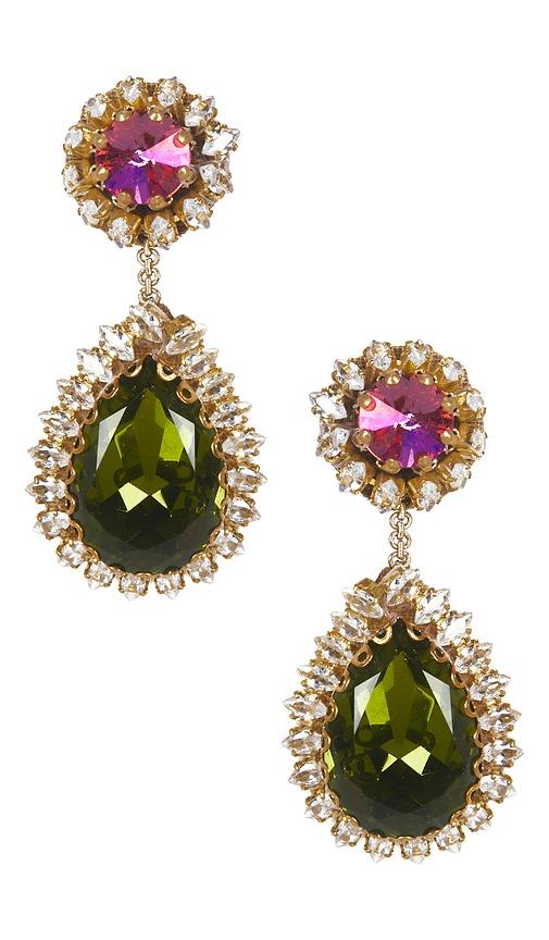 deepa gurnani rekhi earring in green.