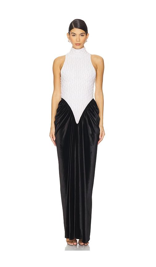 delfi hepburn maxi dress in black & white. - size l (also in m, s)