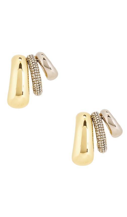 demarson alexa trio ear cuff in metallic gold.