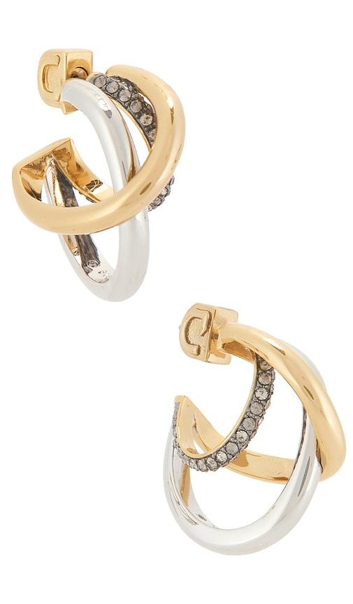 demarson aya hoops in metallic gold.