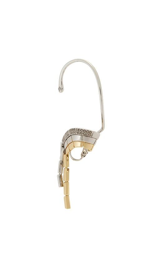 demarson keri ear wrap in metallic gold.