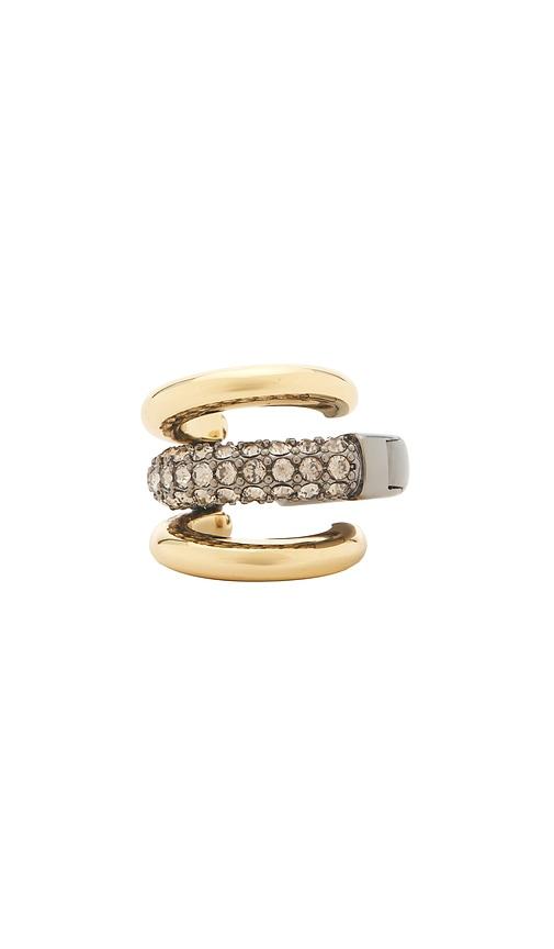 demarson maye ear-cuff in metallic gold.