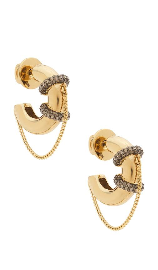 demarson molly hoops earring in metallic gold.